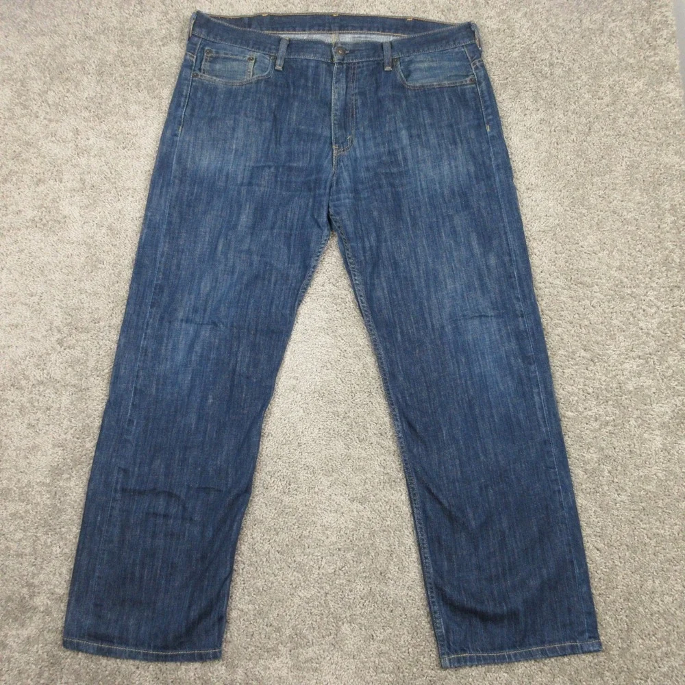 Levis Jeans Mens 38x32 Blue 569 Loose Straight Baggy Faded Stone Wash Denim Pant